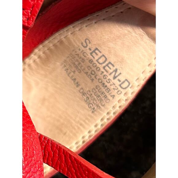 S-Eden-D Women's Genuine Leather Braided Strappy Sandals Summer Red Size 37 - Picture 8 of 9